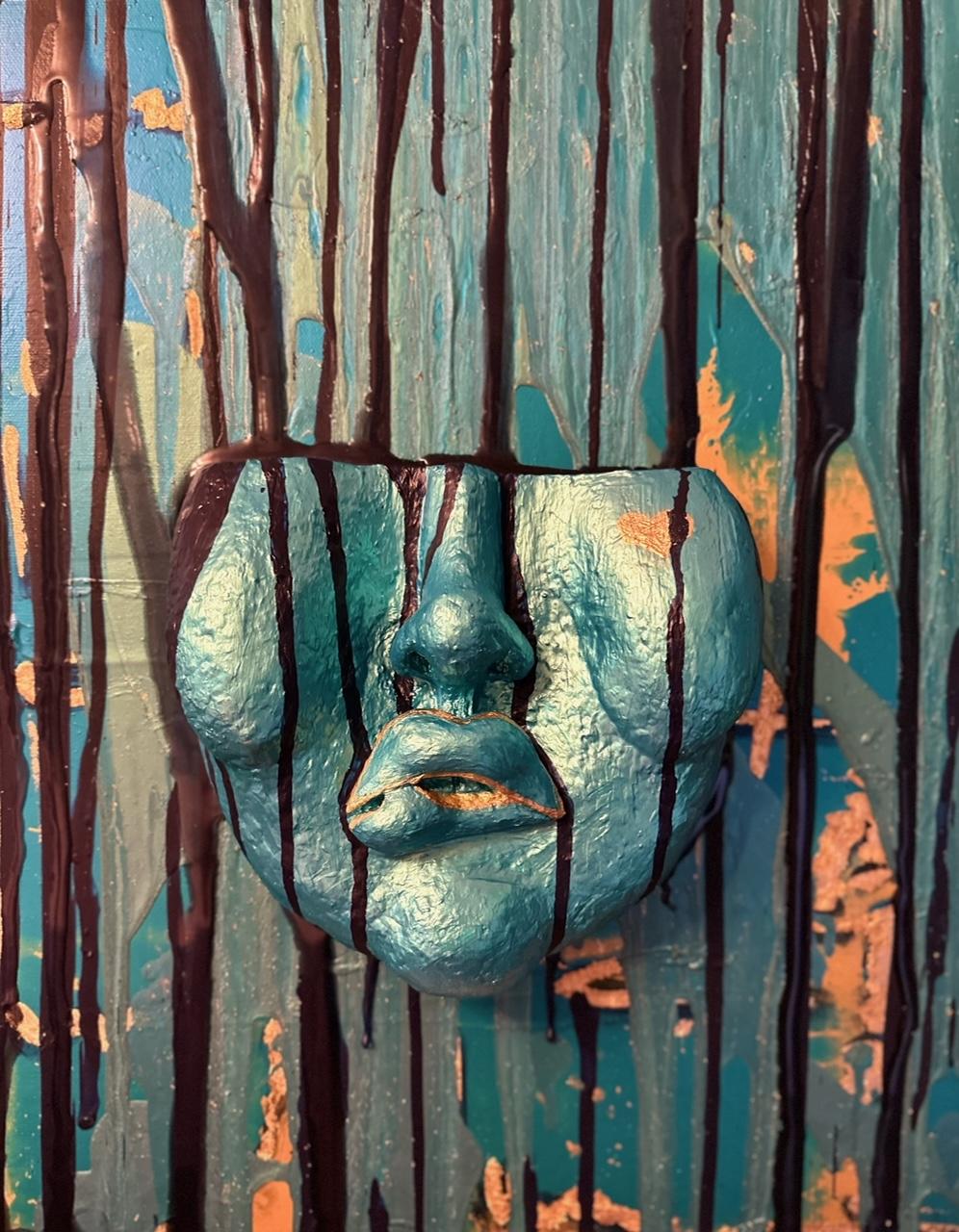 Baciami - Painting Astratto di Claudia Benavente