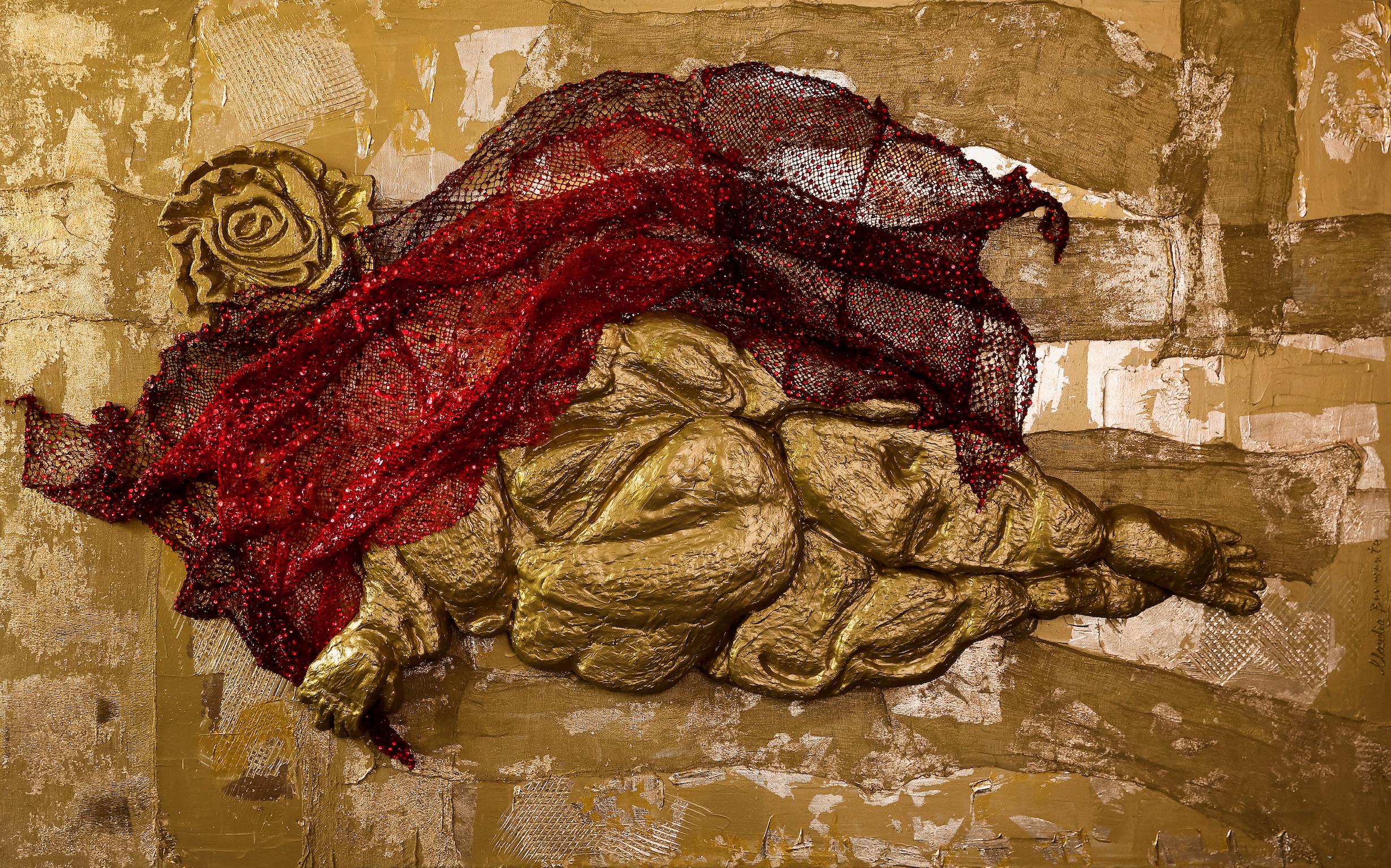 Abstract Painting di Claudia Benavente - Sexy in rosso