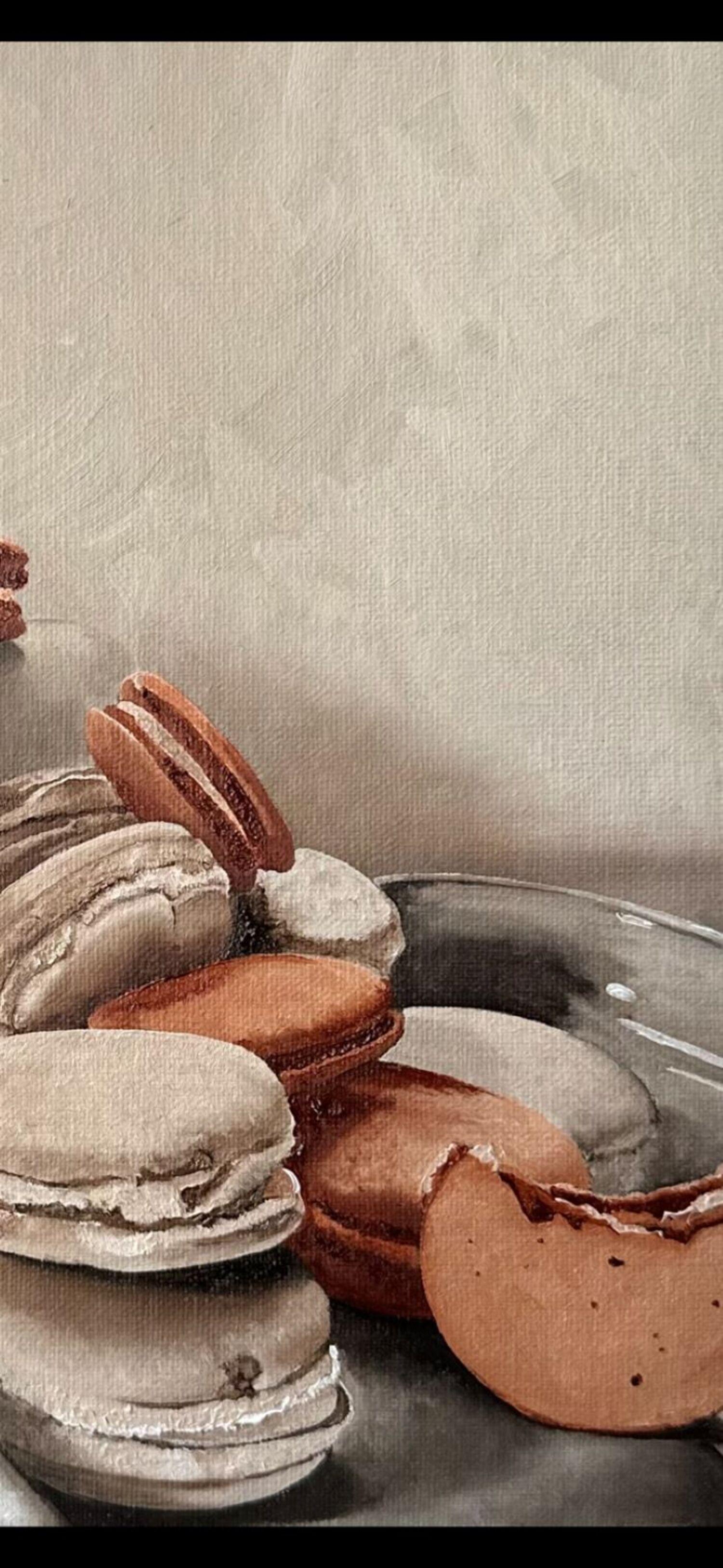 Want a macaron ? Ah Ah - Abstract Painting by Claudia Benavente