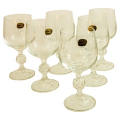 Claudia Bohemia Stem Crystal Wine Glasses set of 6 in Box