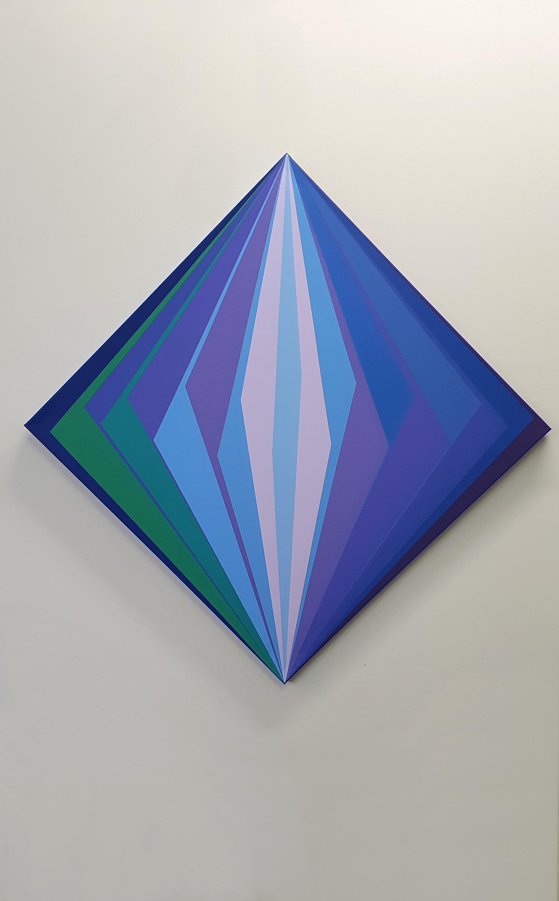 Acrylic on Canvas Geometric Composition, 2019 by Claudia Fauth For Sale 1