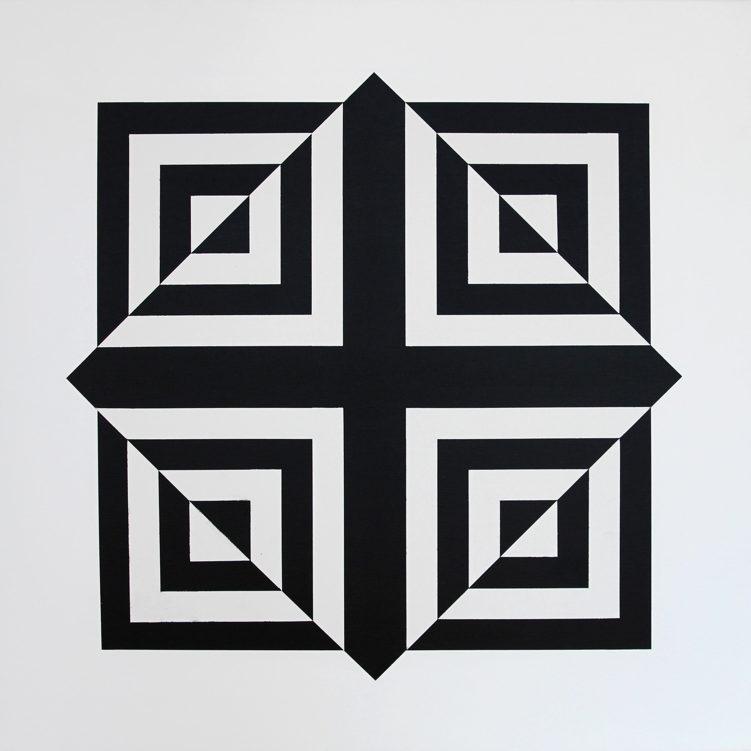 Geometrische Komposition aus Acrylgemälde auf Leinwand, 2019 von Claudia Fauth im Angebot 1