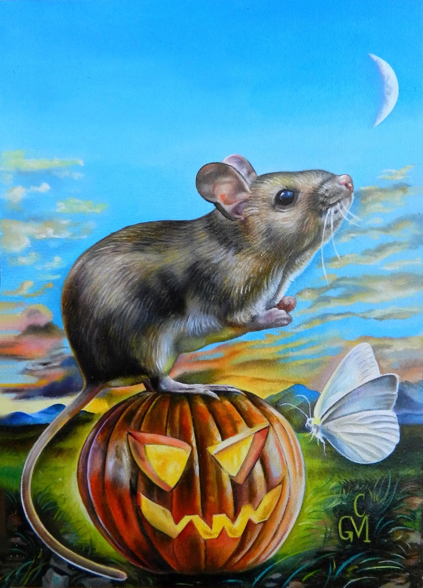 Claudia Griesbach-Martucci Animal Painting - "Harvest Dreams" Oil Painting