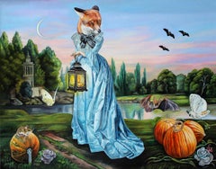 "Madame X" Oil Painting by Claudia Griesbach-Martucci, Whimsical Fox