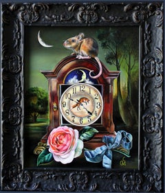 "Timeless Dreamer" Whimsical Oil Painting of Mouse