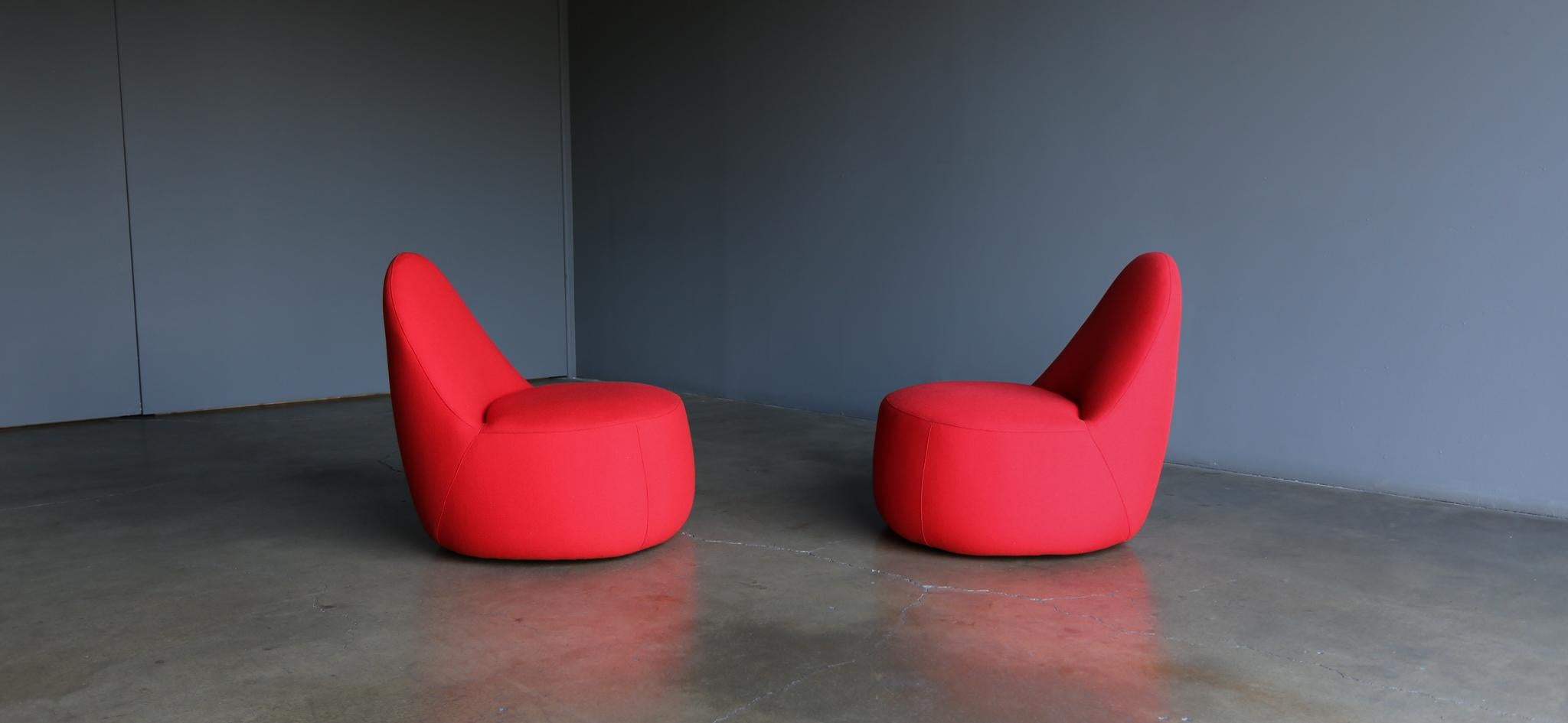 Claudia + Harry Washington mitt lounge chairs for Bernhardt, circa 2015. Made in the U.S.A.