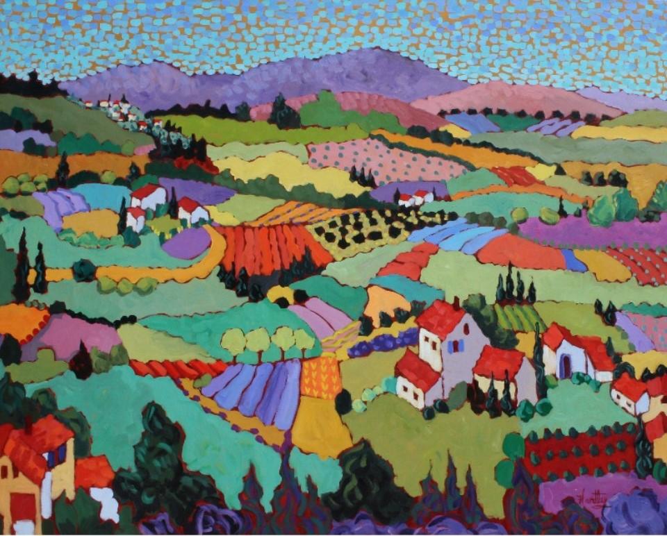"Imagining Fields" - Painting by Claudia Hartley
