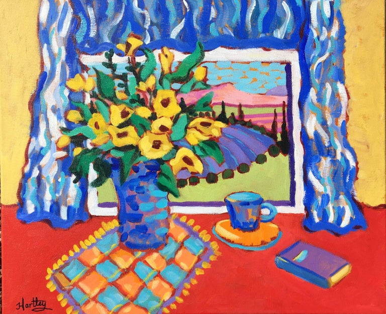 Claudia Hartley Figurative Painting - "Red, Yellow, and Blue"