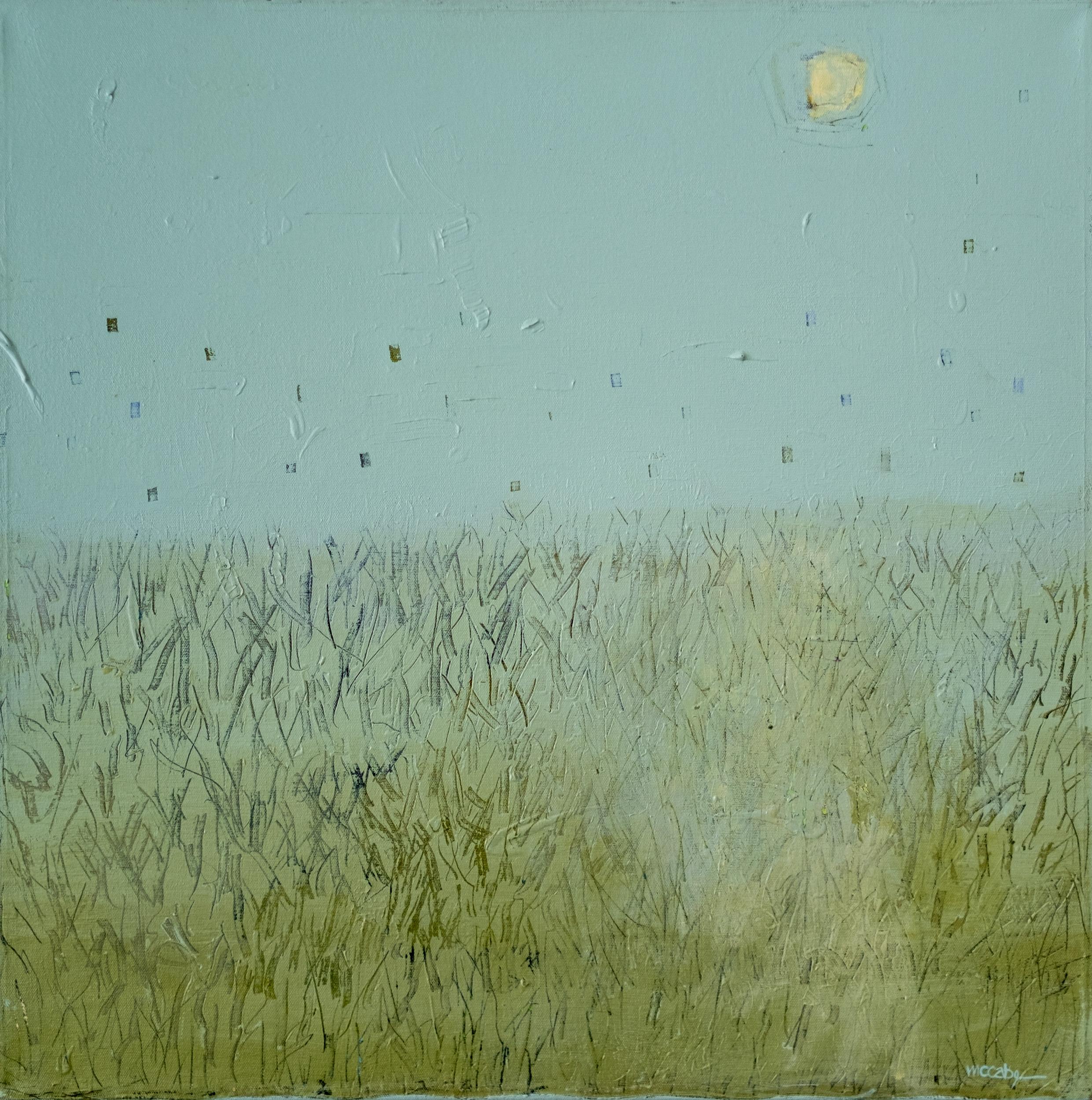Morgendämmerung - Abstrakte Acrylmalerei, Pastellfarben, zeitgenössische Kunst