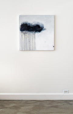 Every Cloud Has One - Acrylic Painting, Black and White, 30x30 Inches