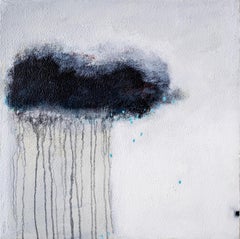 Every Cloud Has One - Acrylic Painting, Black and White, 30x30 Inches