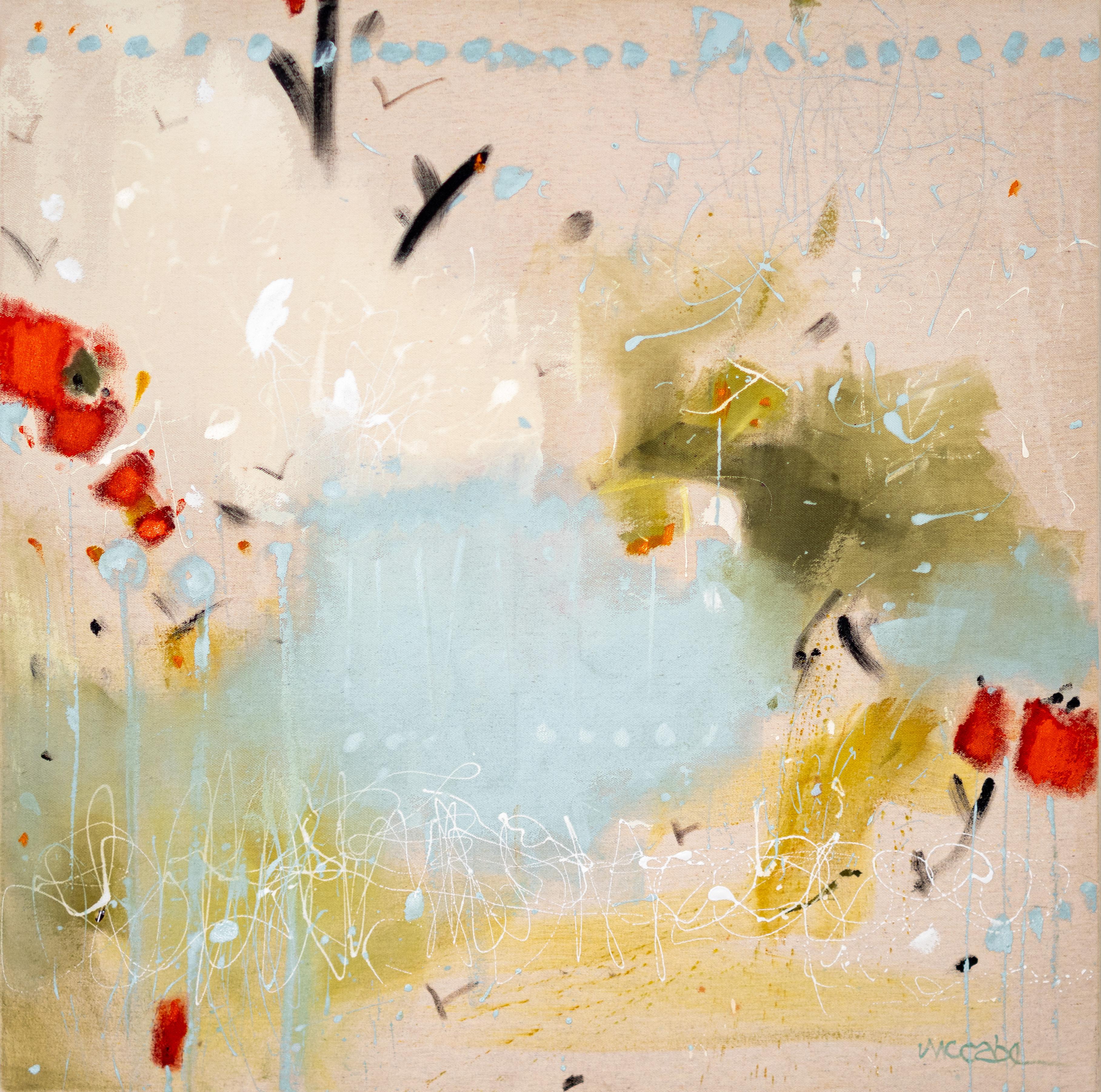 Claudia Jean McCabe Abstract Painting – „How Can I Keep From Singing“ – Farbenfrohes abstraktes Gemälde, Mischtechnik