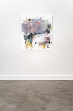Soliloquy - Abstract Painting, Acrylic on Canvas, soft pink hues, 40x36 in