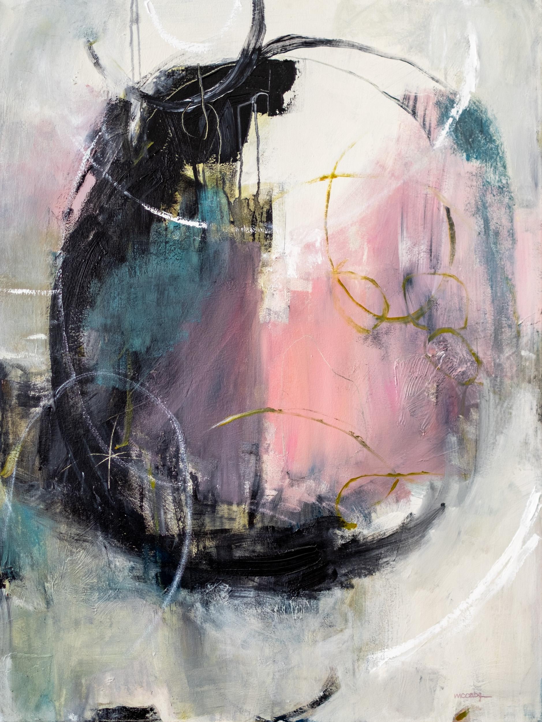Abstract Painting di Claudia Jean McCabe - Il Grande Oh! - Pittura acrilica contemporanea astratta, 48x40 pollici