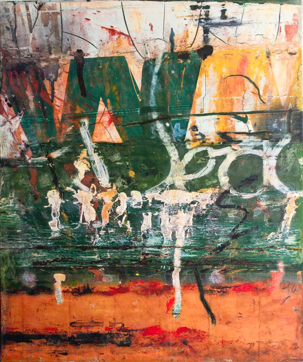 Green and Orange - Mixed Media Art by Claudia Marseille