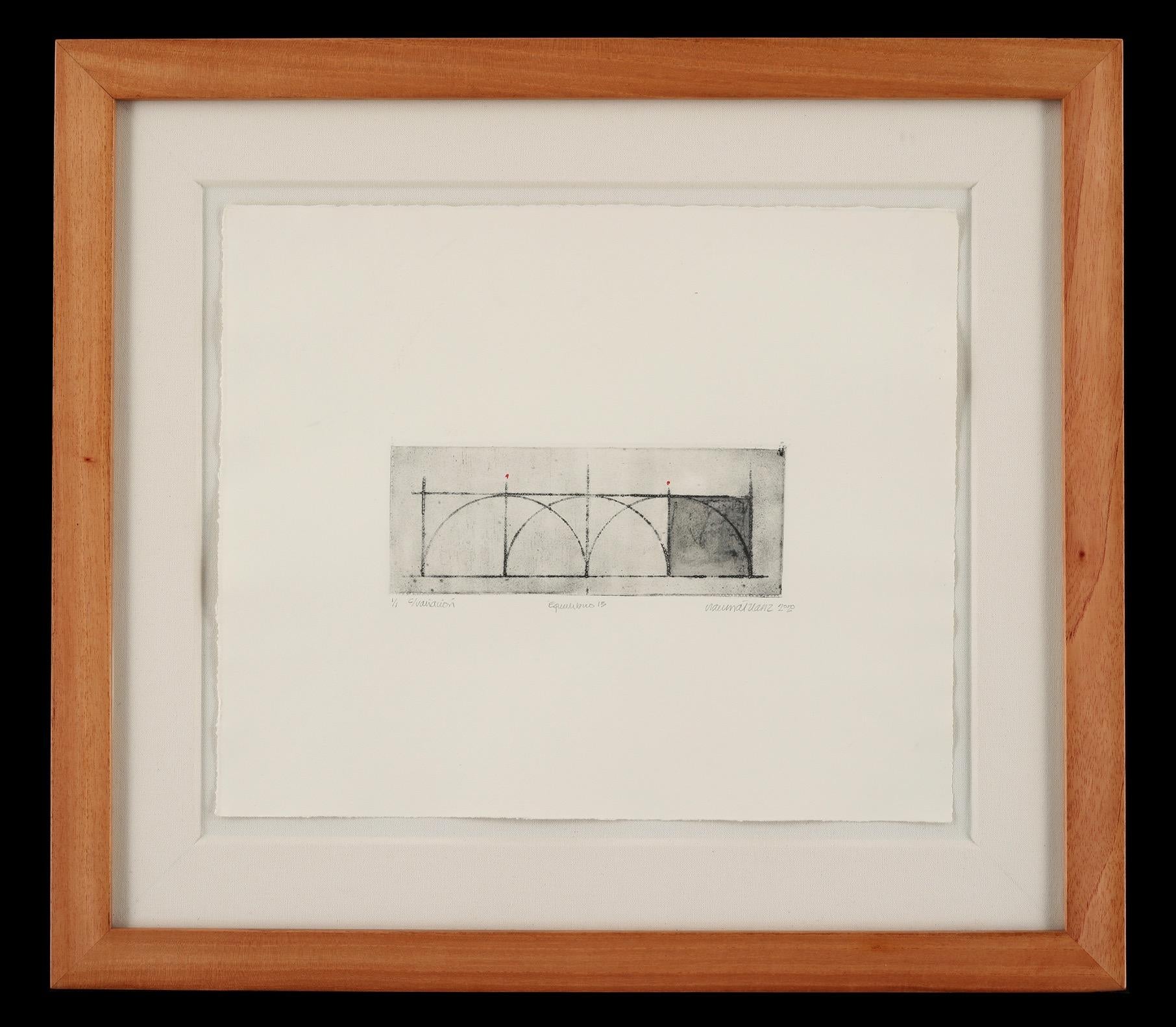Equilibrio 15 (Equilibrium 15) - Abstract Geometric Mixed Media Art by Claudia Martínez Lanz