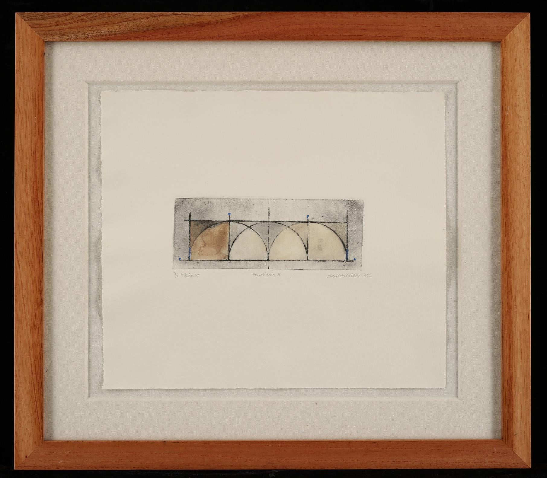 Equilibrio 8 (Equilibrium 8) - Abstract Geometric Mixed Media Art by Claudia Martínez Lanz
