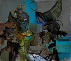 Large, Colorful, abstract, Acrylic on canvas, Painting