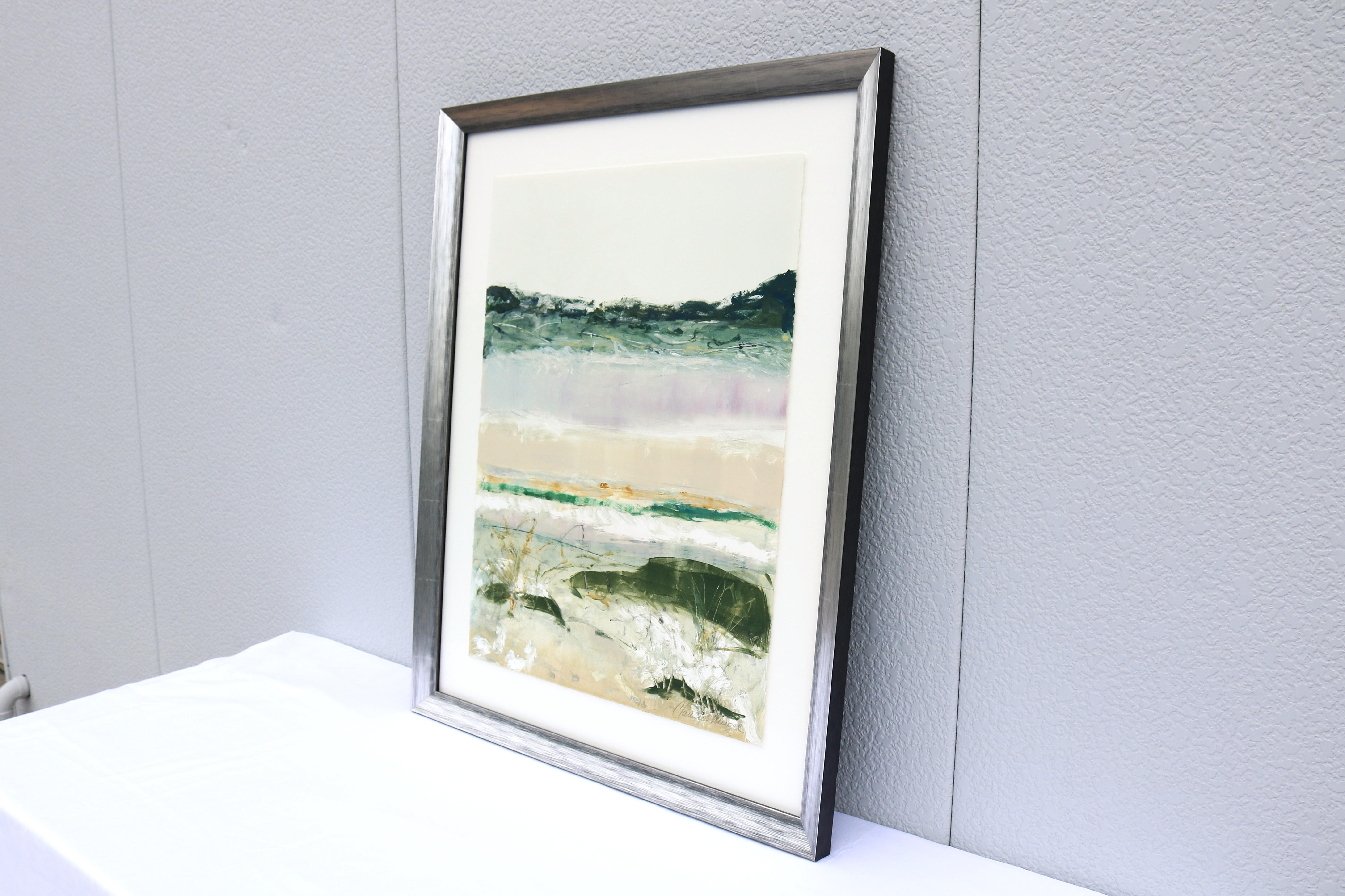 Claudia Mengel Pintura acrílica original Paisaje abstracto Única en su género Pintado a mano en venta