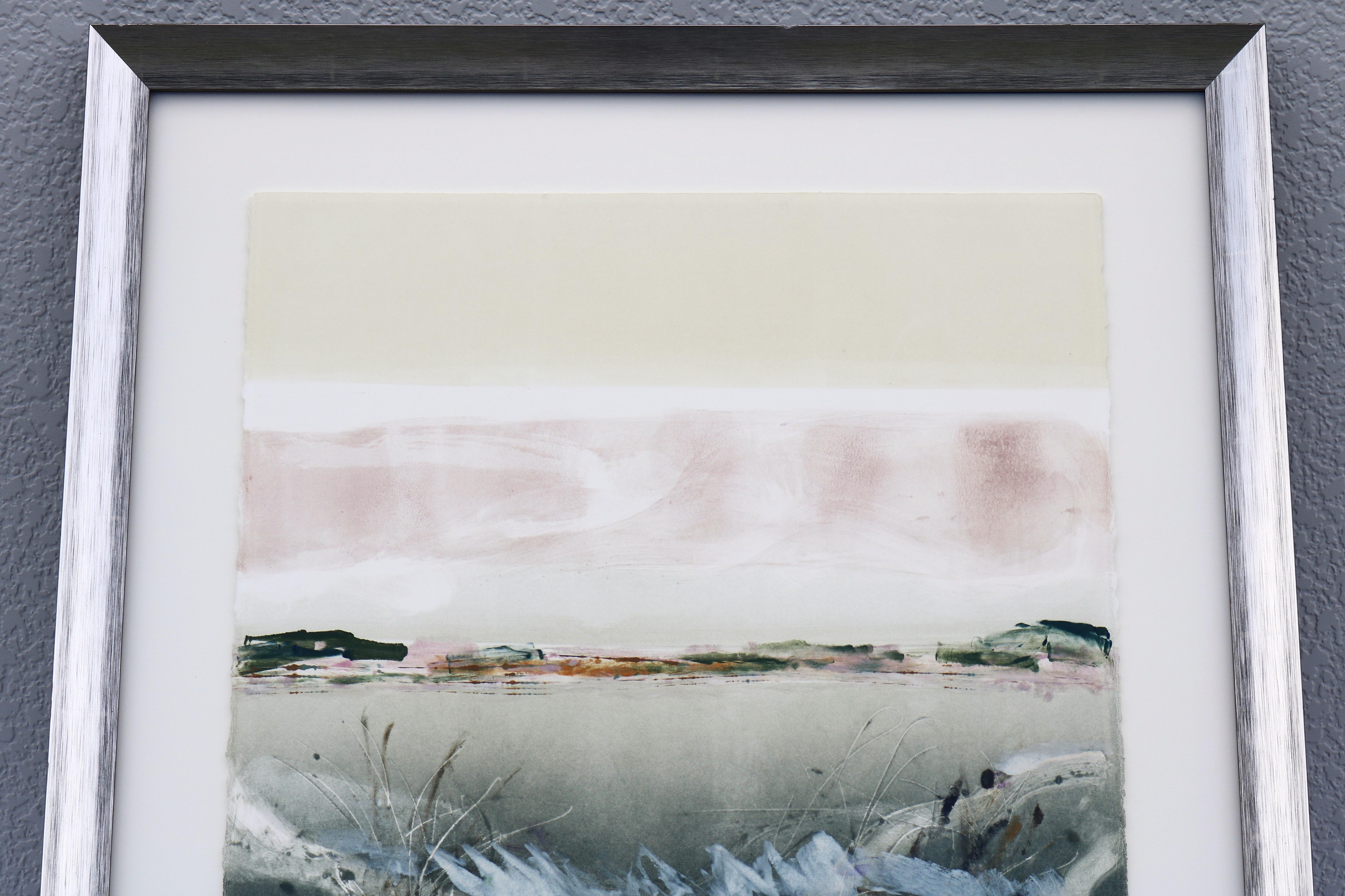 Claudia Mengel Pintura acrílica original firmada Paisaje abstracto Única en su especie en venta 2