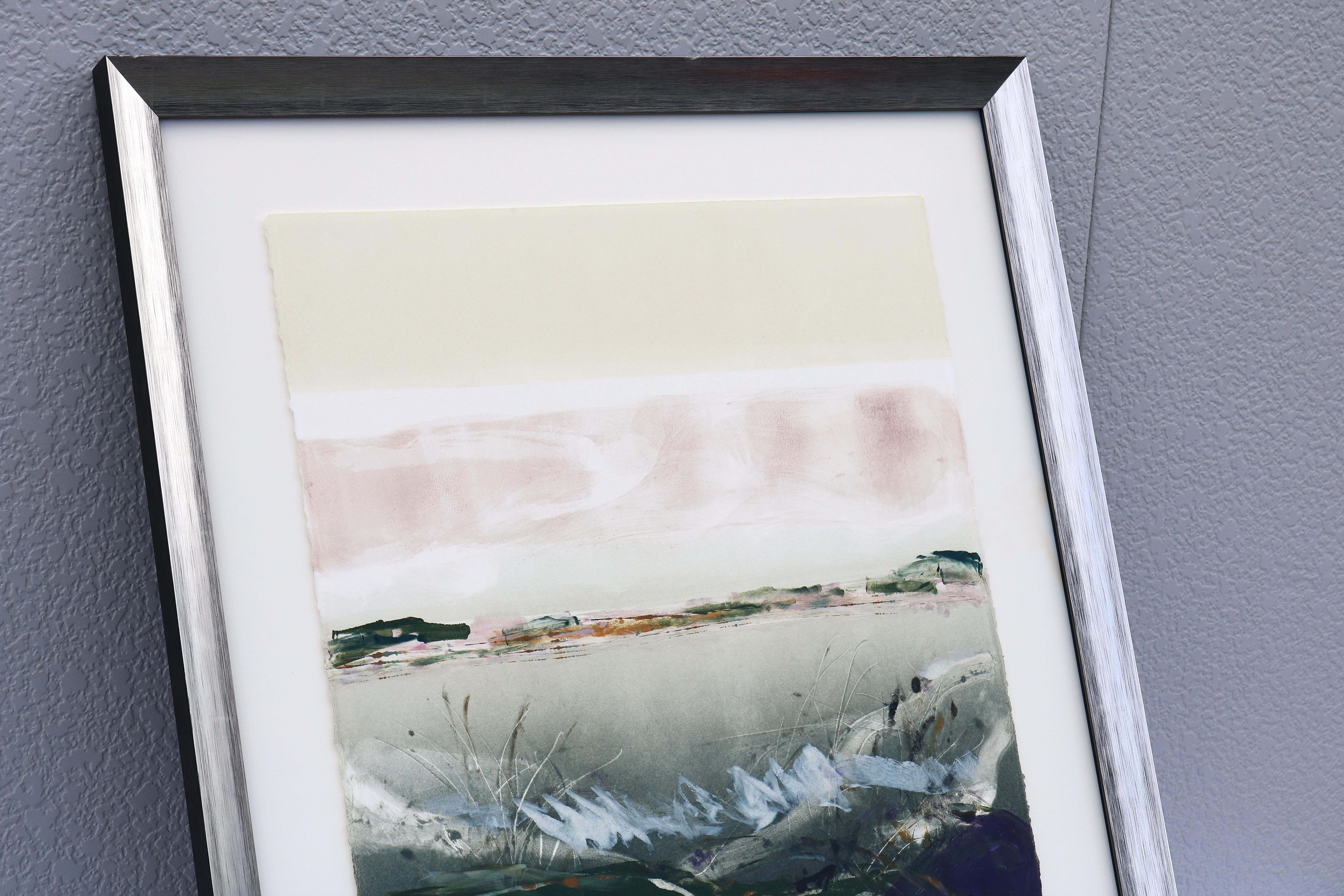 Claudia Mengel Pintura acrílica original firmada Paisaje abstracto Única en su especie en venta 4