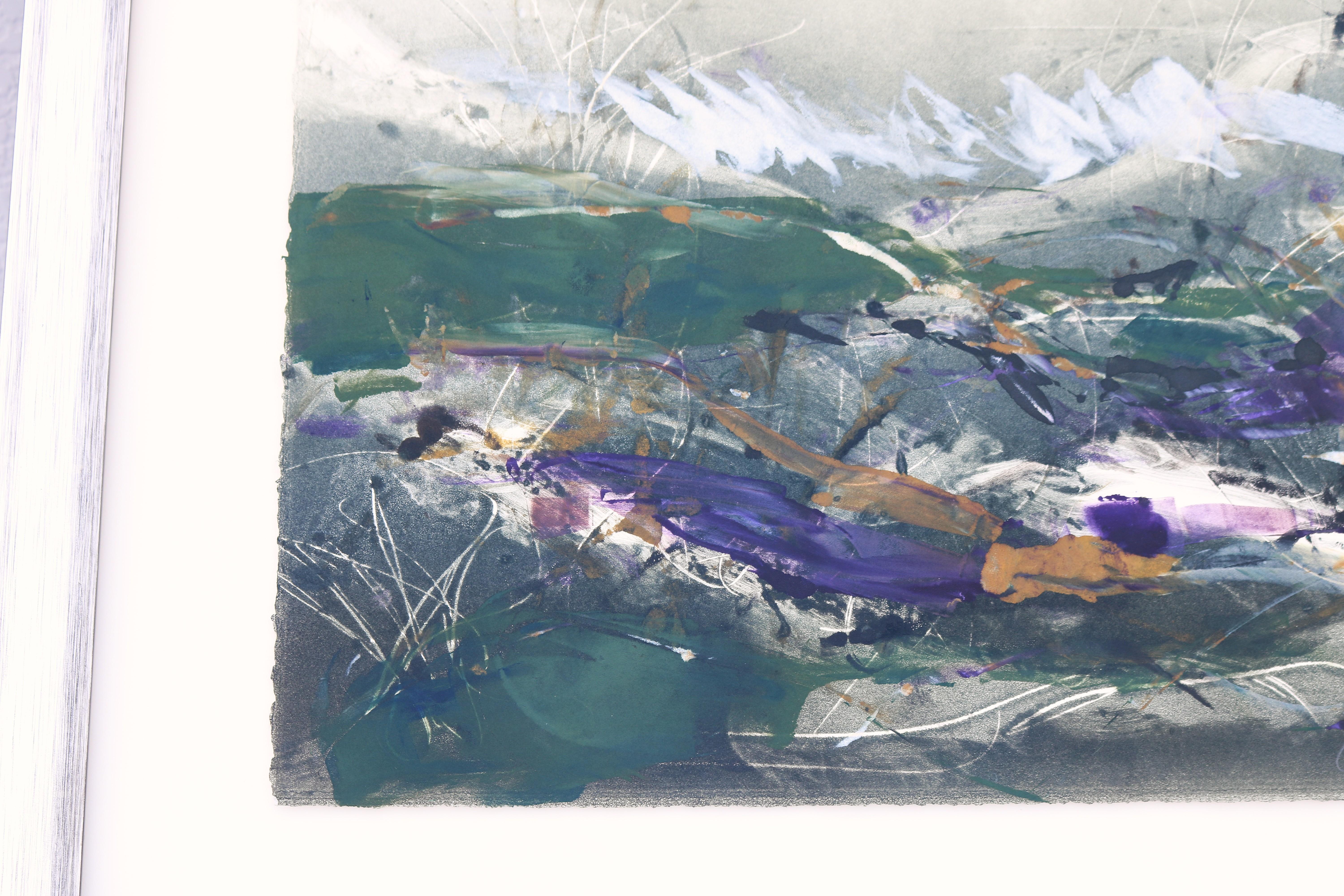 Claudia Mengel Pintura acrílica original firmada Paisaje abstracto Única en su especie en venta 6