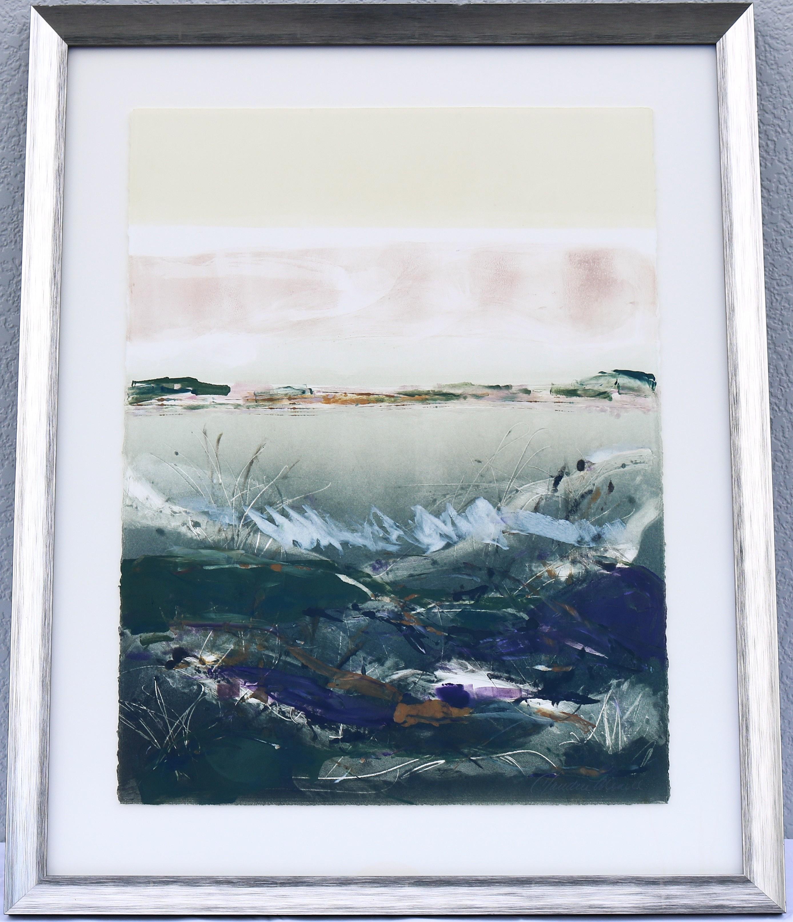 Claudia Mengel Pintura acrílica original firmada Paisaje abstracto Única en su especie Moderno en venta