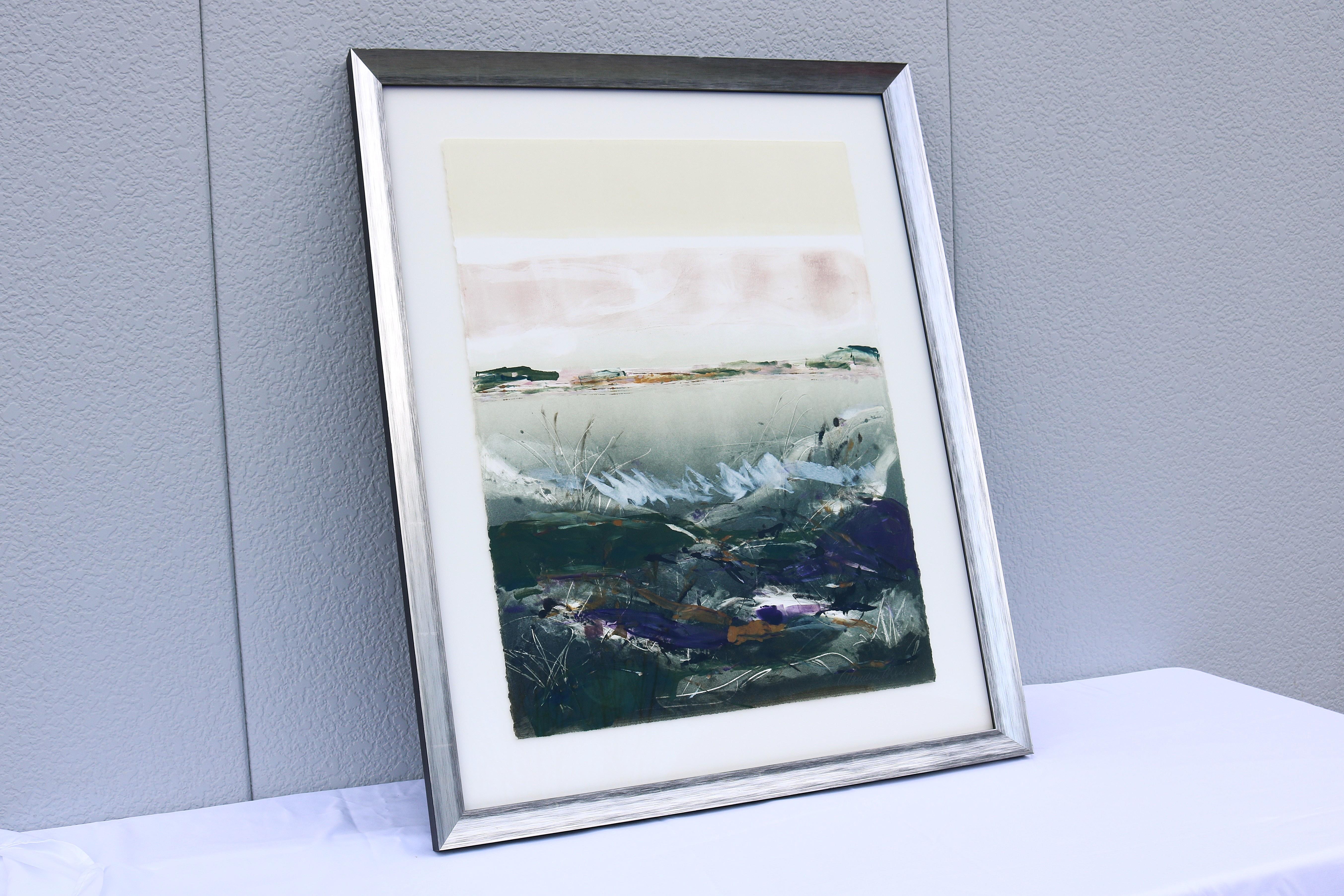 Claudia Mengel Pintura acrílica original firmada Paisaje abstracto Única en su especie Siglo XXI y contemporáneo en venta
