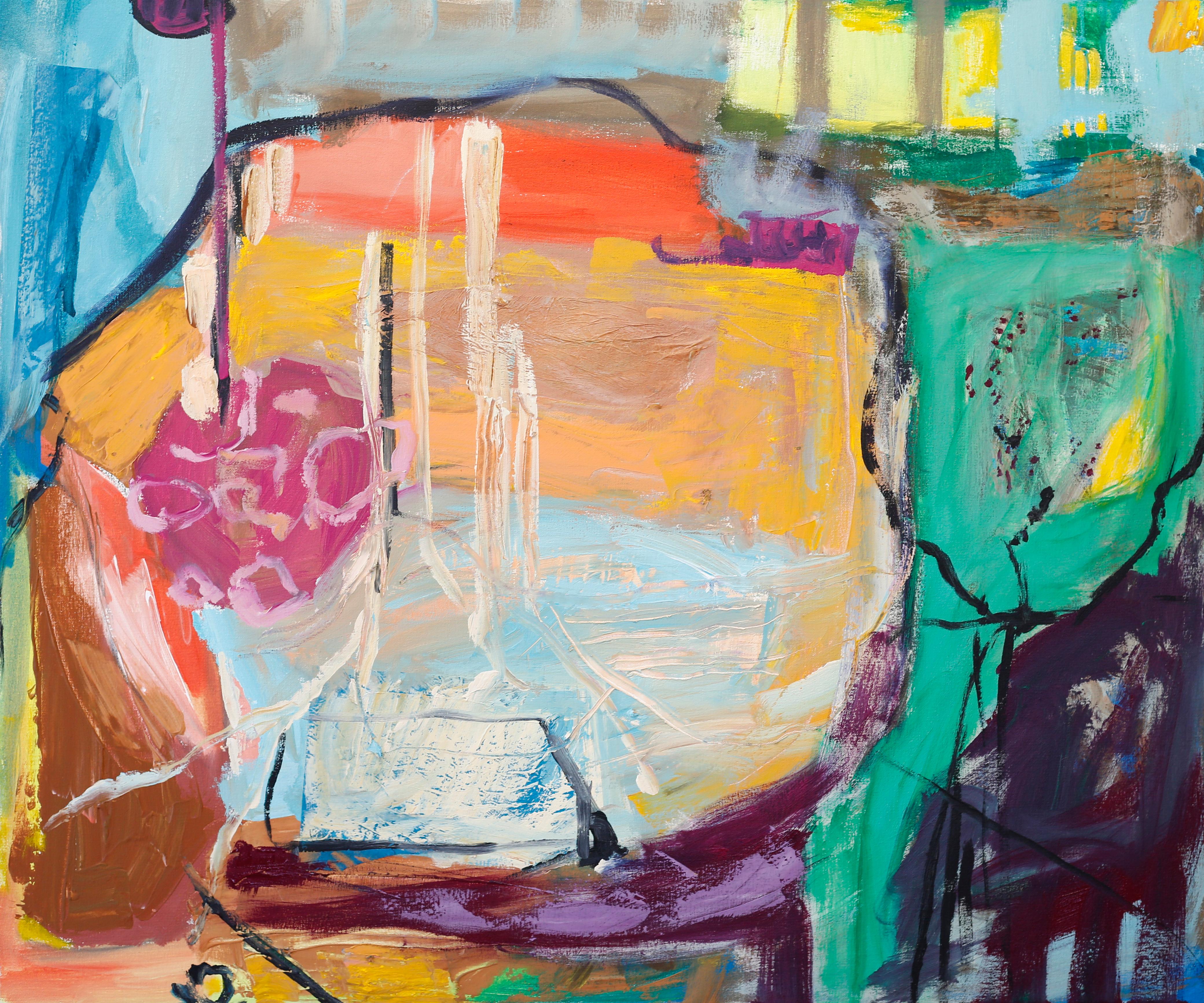 Abstract Painting Claudia Mengel - Beauty VI, peinture abstraite à l'acrylique sur toile, signée 
