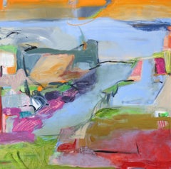 Compo Beach IV, Abstract Acrylic Painting on Canvas, Signed