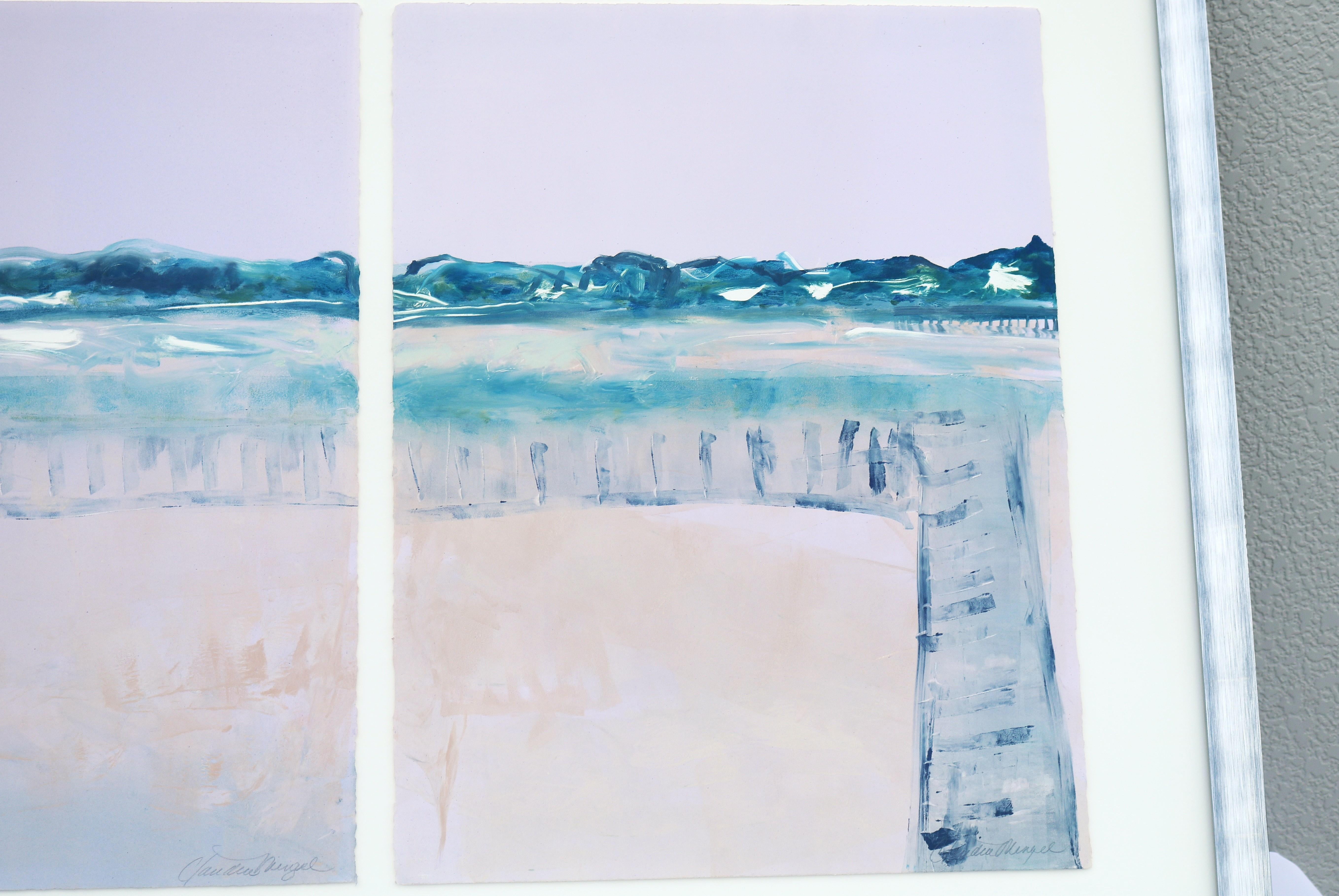 Claudia Mengel Díptico firmado Paisaje abstracto Pintura acrílica Única en su especie en venta 1