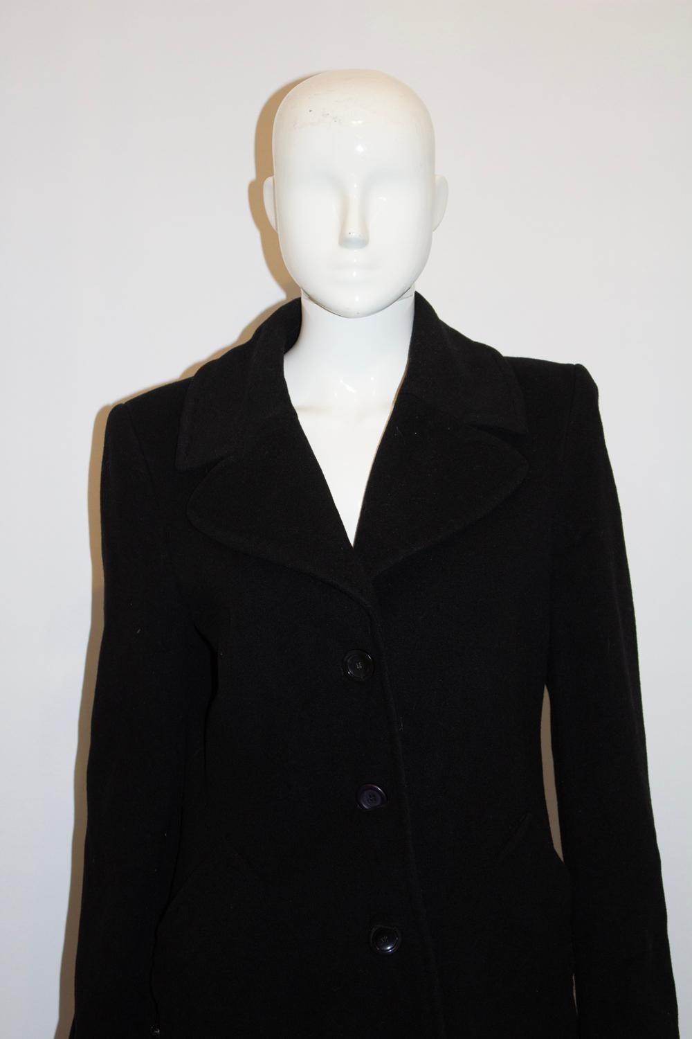 Donna Claudia Srater Cappotto di lana nero in vendita