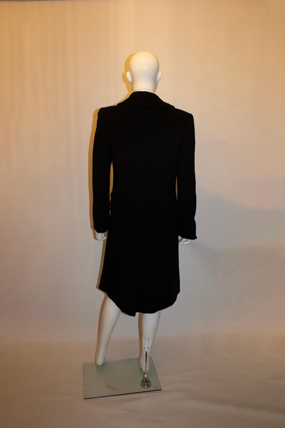 Claudia Srater Cappotto di lana nero in vendita 1