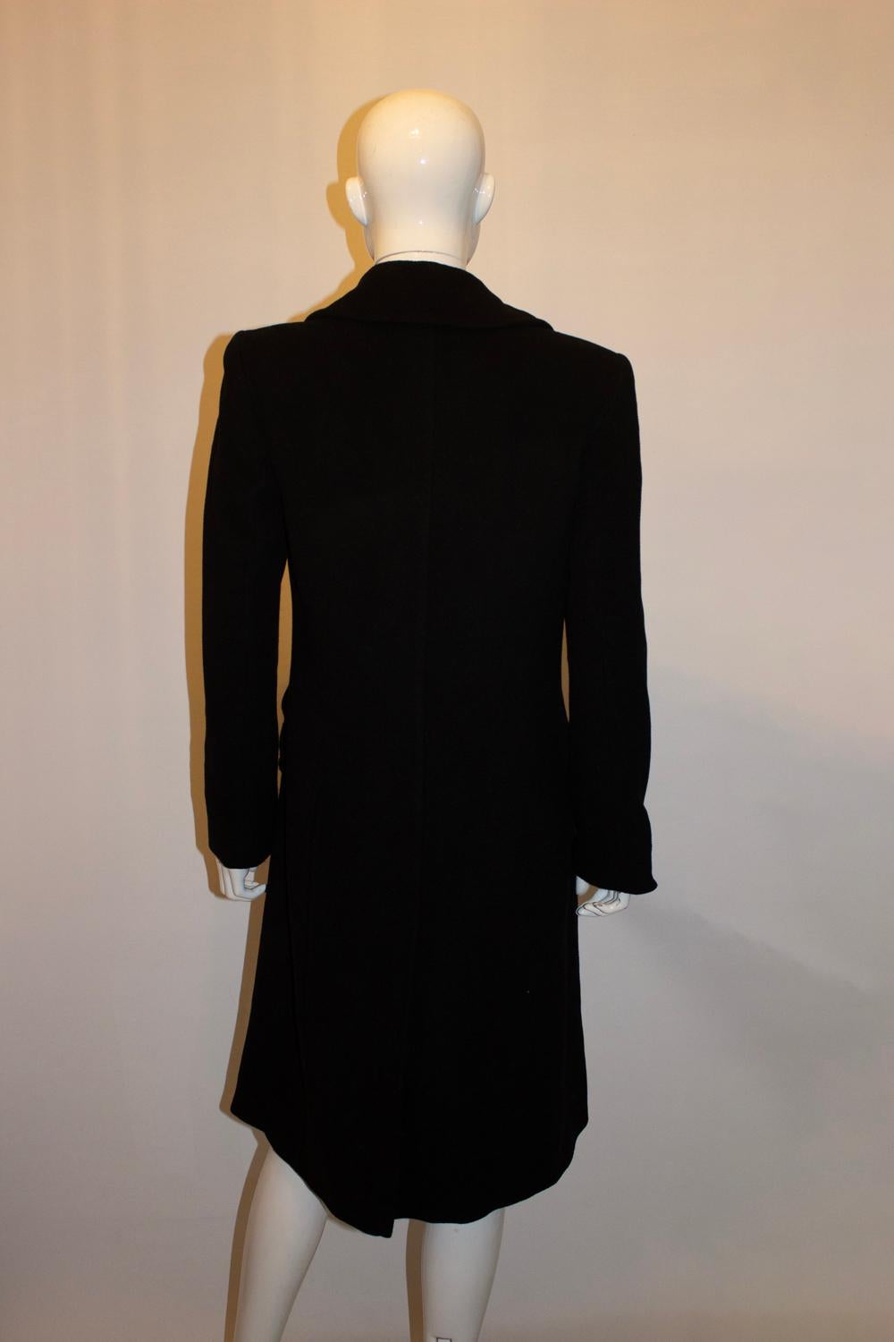 Claudia Srater Cappotto di lana nero in vendita 2