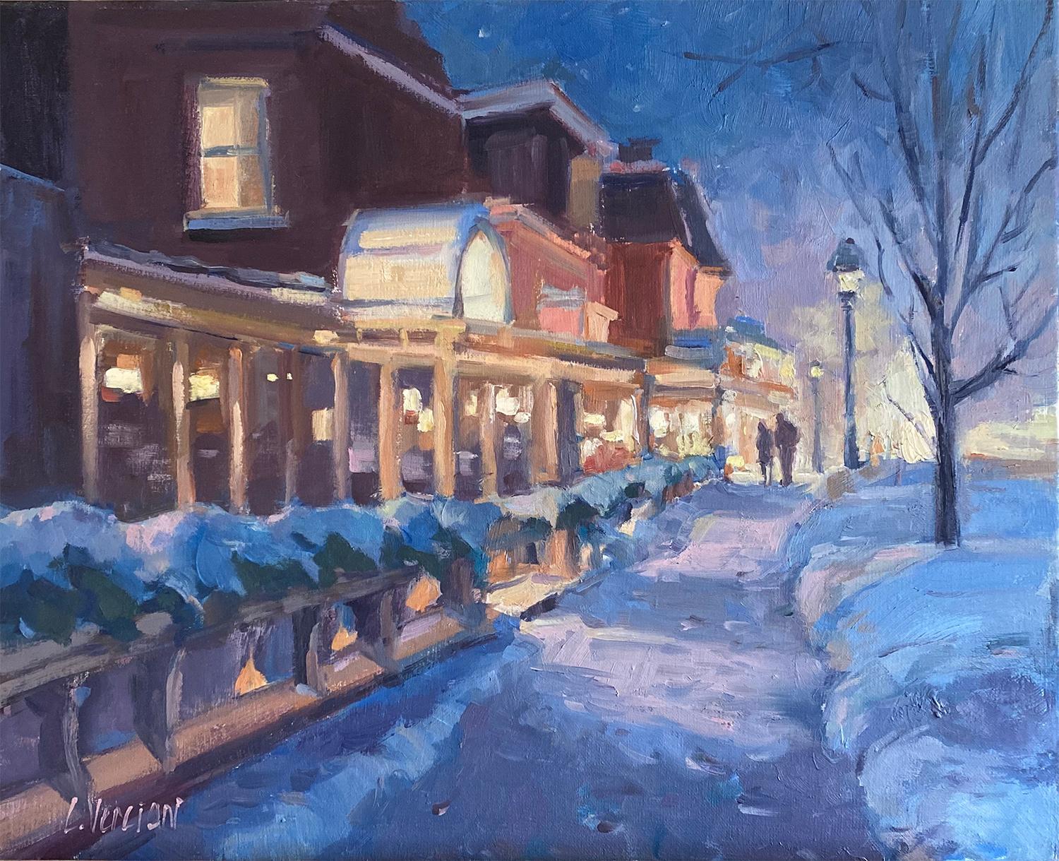 Snow Light, Oil Painting - Art by Claudia Verciani