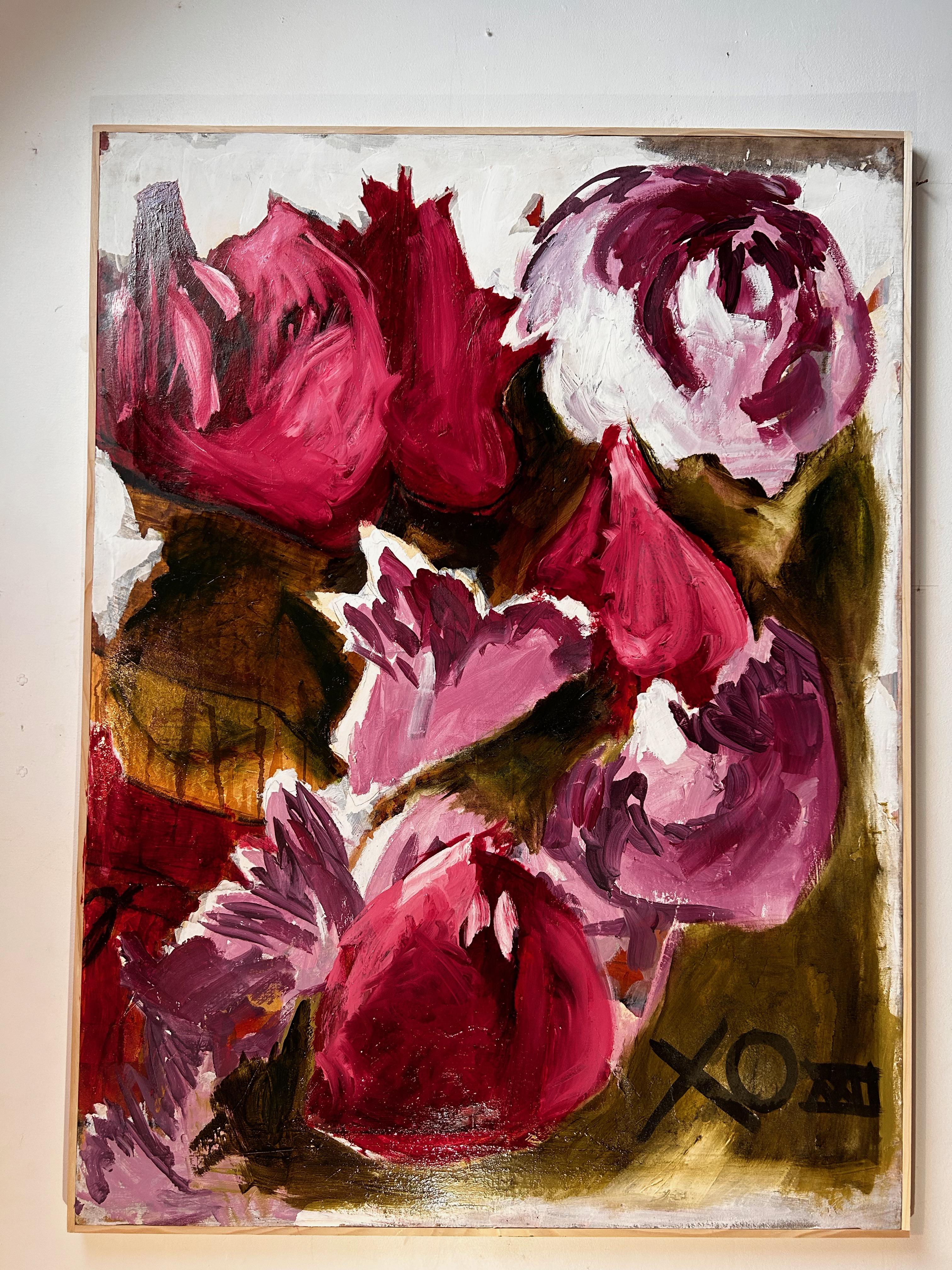 French Contemporary Art by Claudie Baran - Haunting Flowers For Sale 1