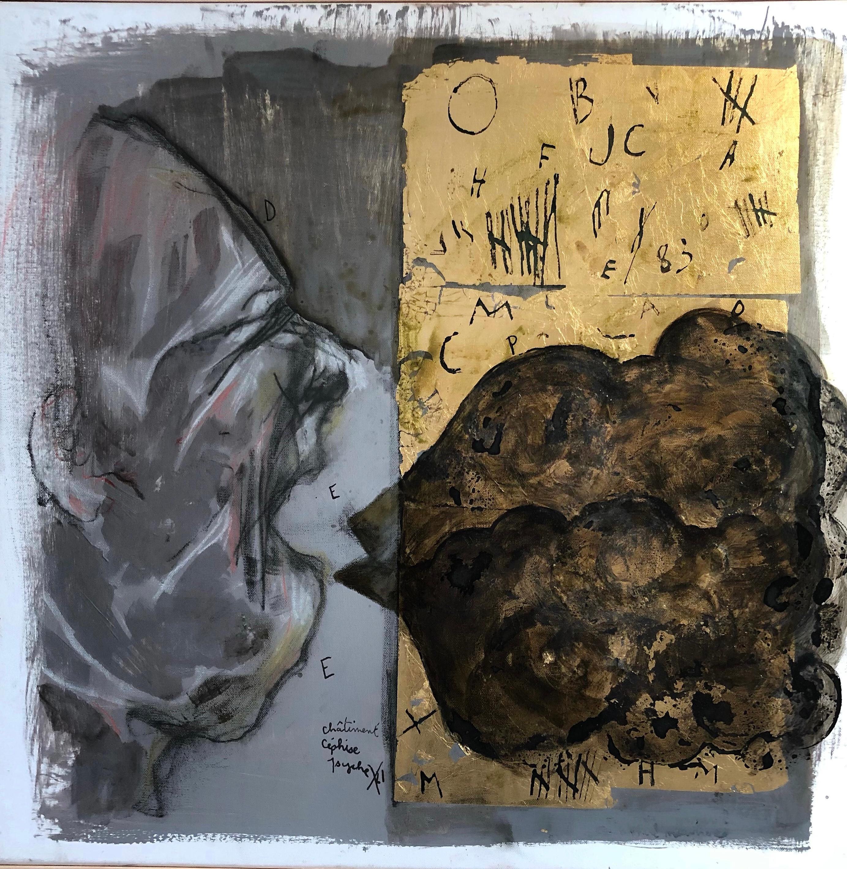 Zeitgenössische Kunst von Claudie Baran – „Schuh in Silber, erhaben als Blatt“