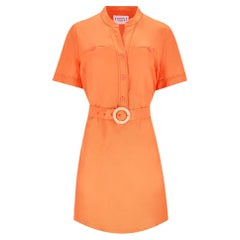 Claudie Pierlot - Robe chemise ceinturée en lin mélangé