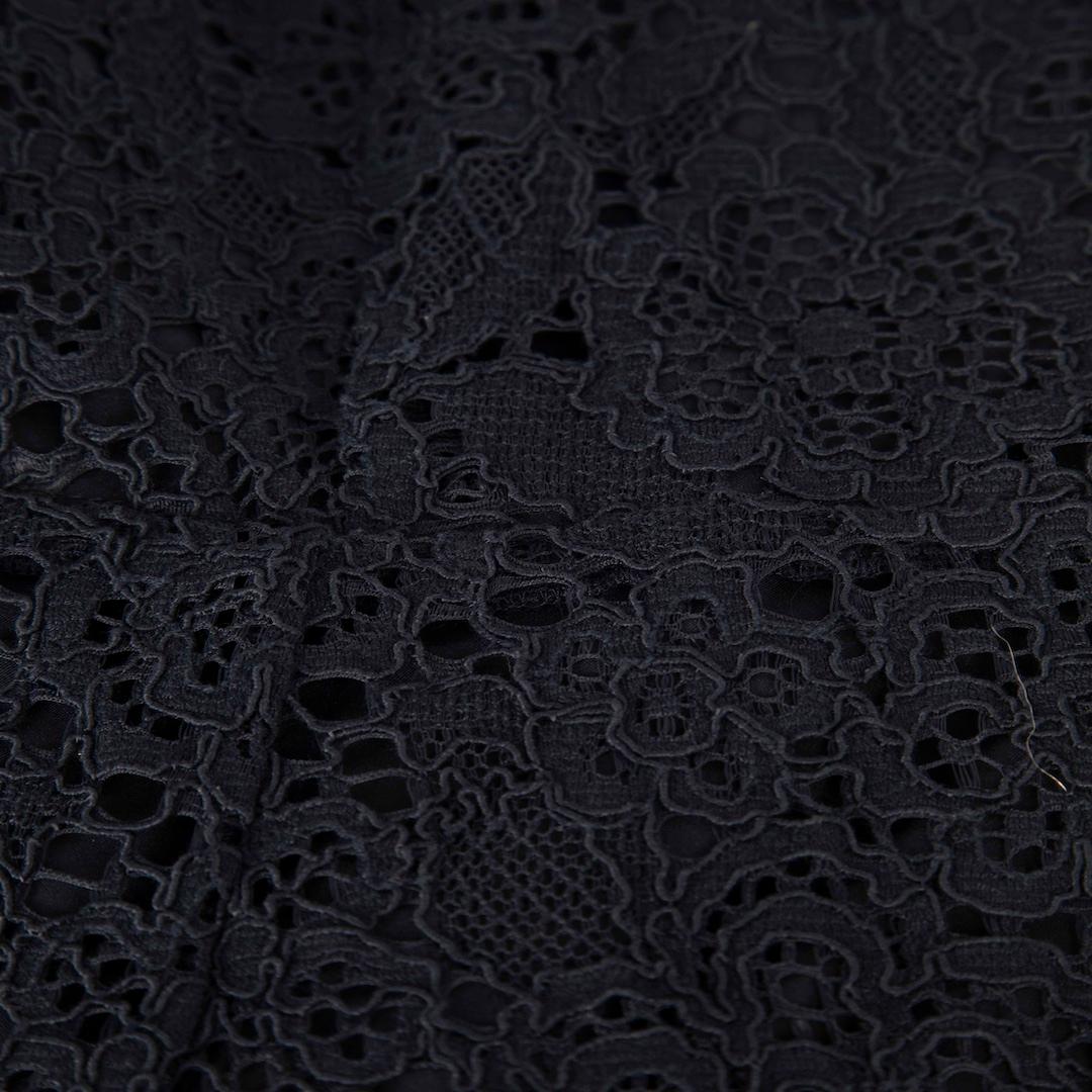 Black Claudie Pierlot Navy Floral Lace Dress Size S For Sale
