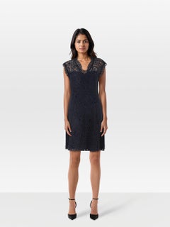Claudie Pierlot Navy Floral Lace Dress Size S