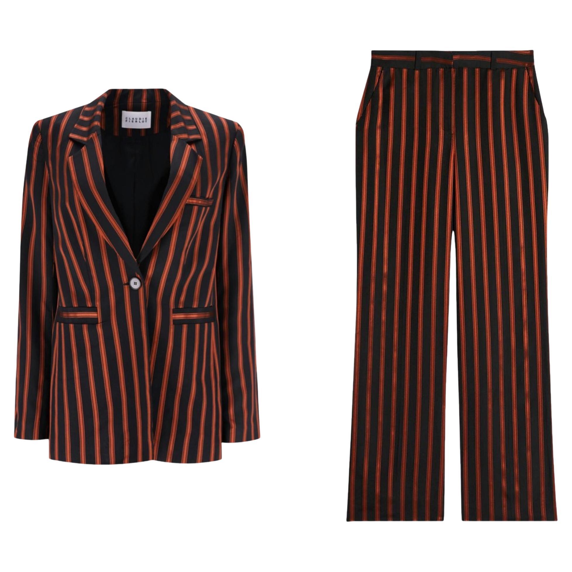 Ensemble veste et pantalon rayés Claudie Pierlot en vente