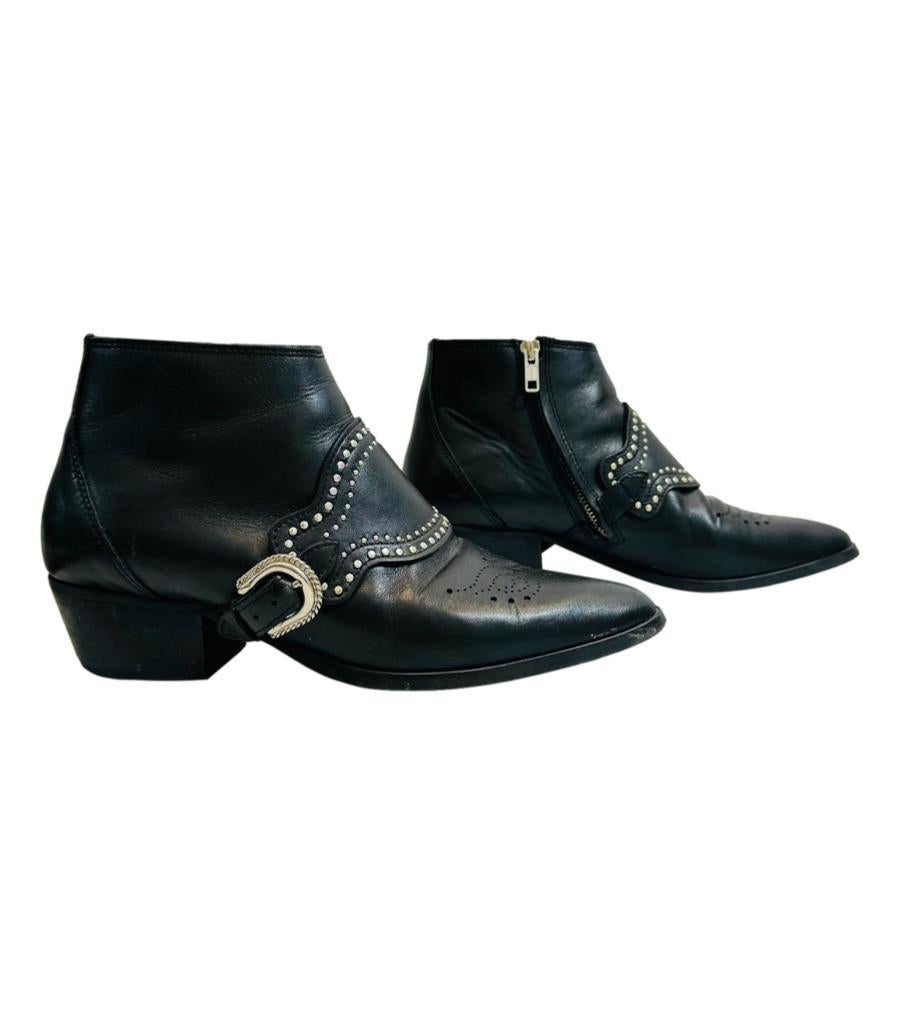 Claudie Pierlot Studded Buckle Ankle Boots In Good Condition For Sale In London, GB