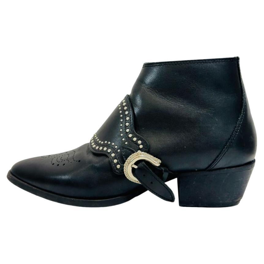 Claudie Pierlot Studded Buckle Ankle Boots For Sale at 1stDibs