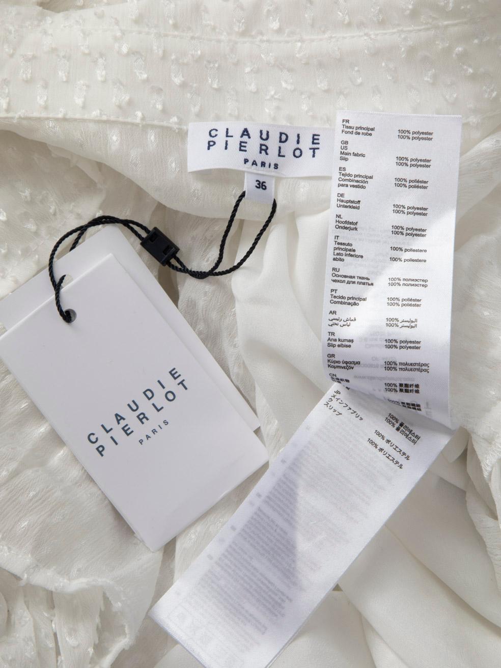Claudie Pierlot Robe à volants blanche longueur genou, taille S Pour femmes en vente