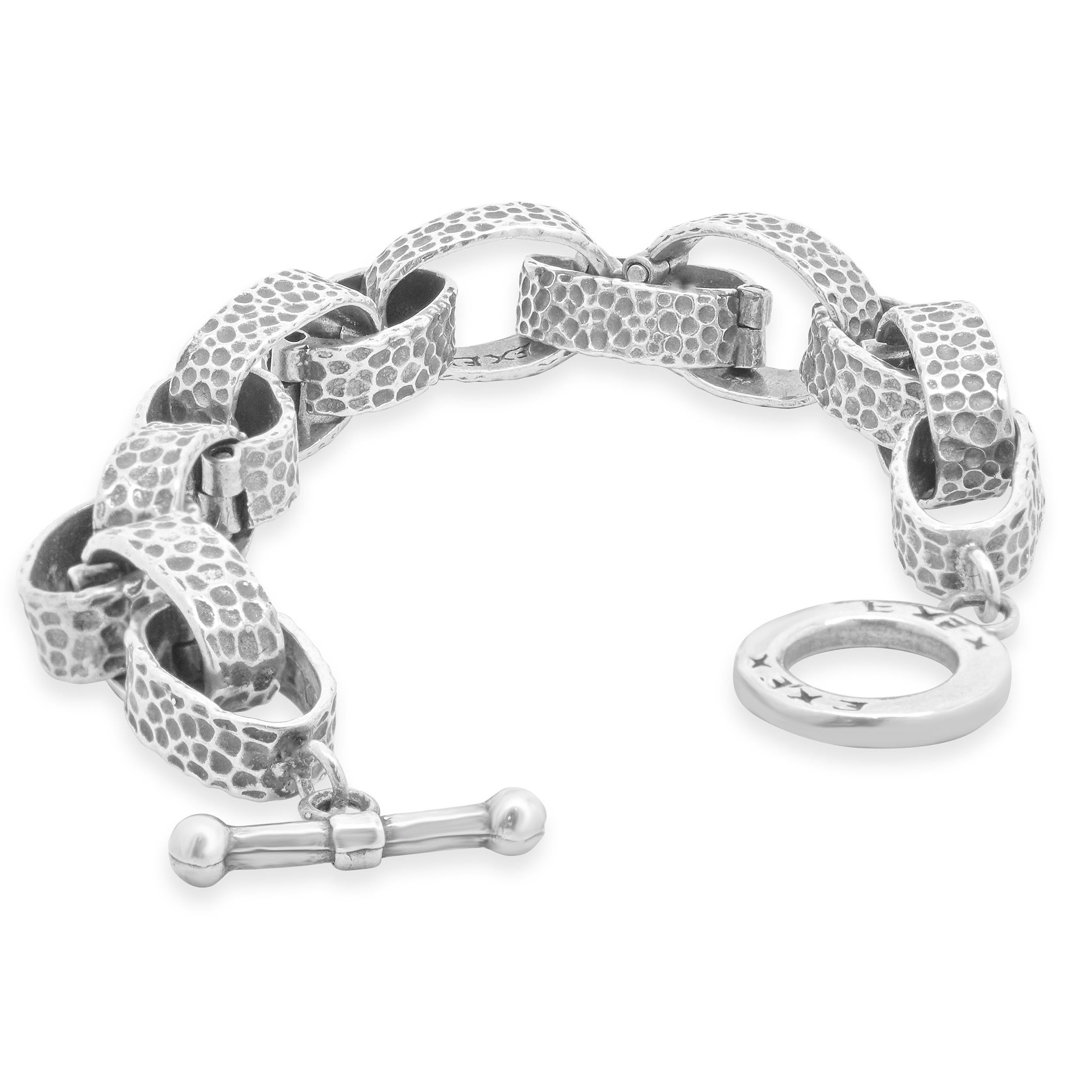Claudio Agudato Bracelet à maillons ovales en argent sterling Bon état - En vente à Scottsdale, AZ