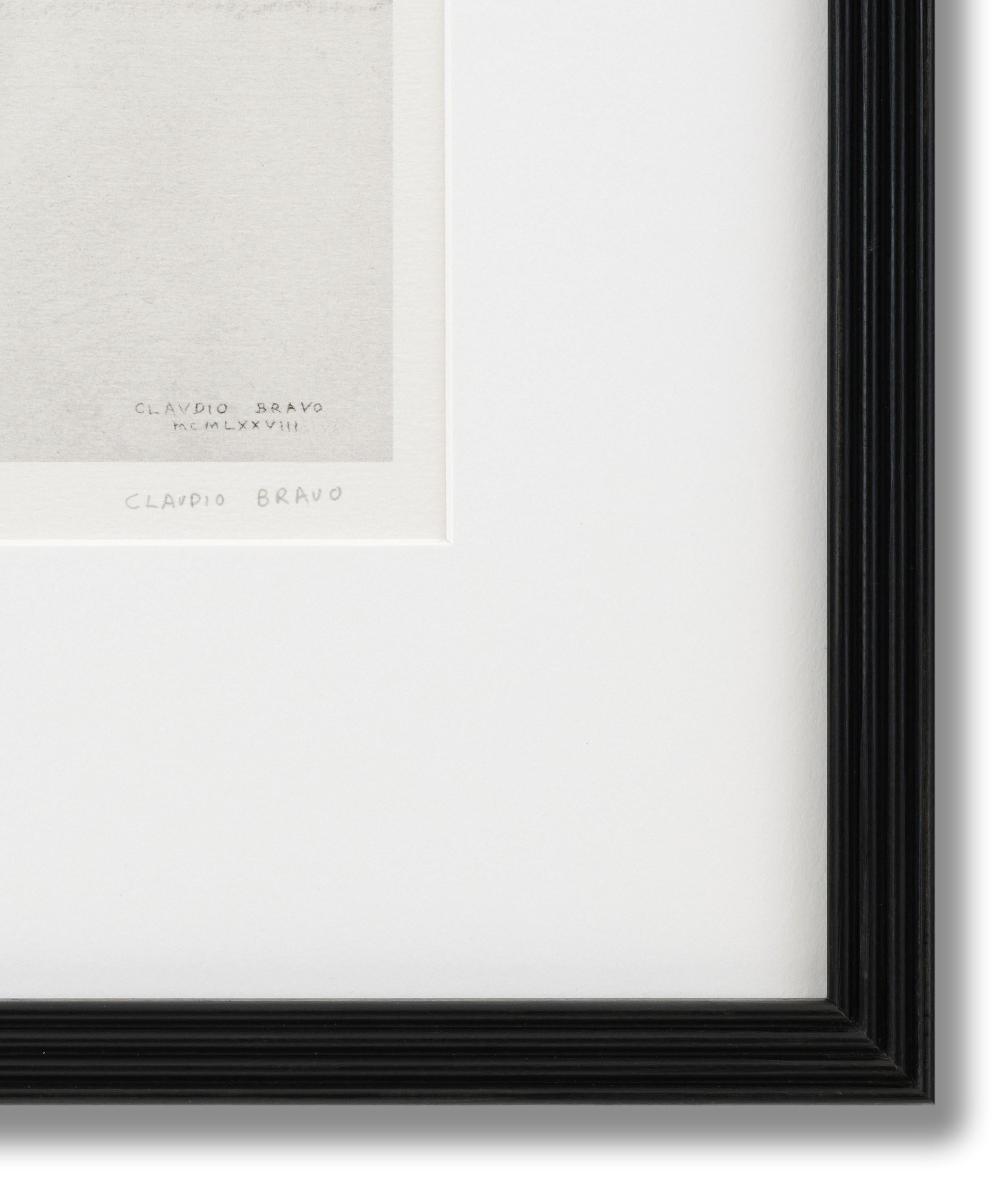 Claudio Bravo, (Chilean 1936-2011), Torso, 1978, Screenprint on paper, signed and dated (lower right) and numbered '28/50' (lower left), 18cm x 30cm (image size), 34cm x 46cm (sheet size), (39cm x 50cm framed). The picture is framed behind museum