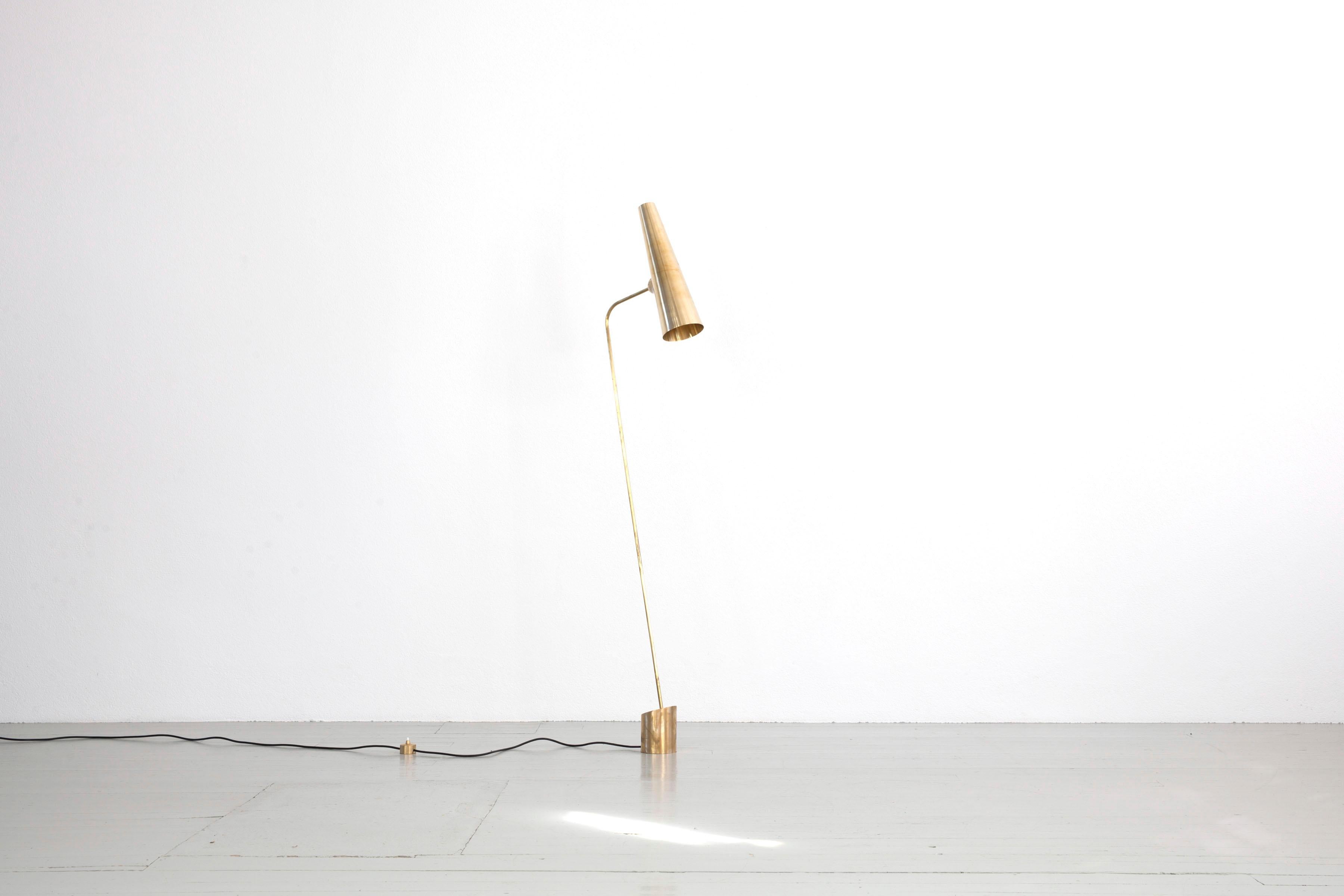 Italian Claudio Brocchini Handmade Brass Floor Lamp Model 