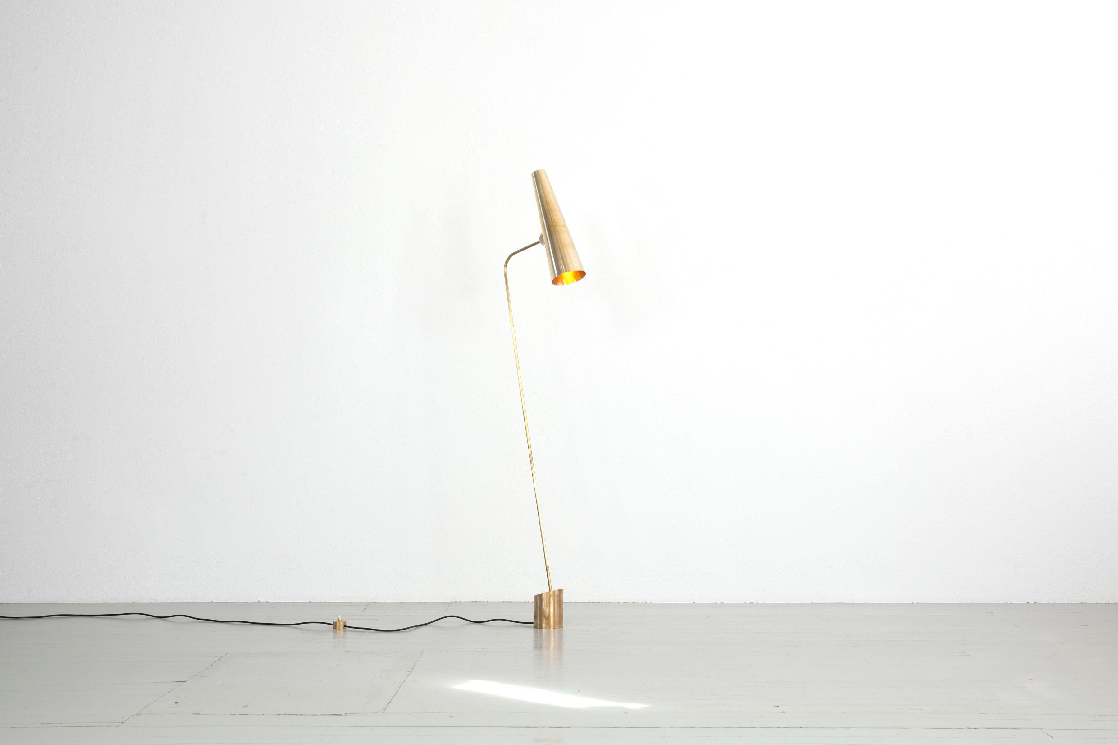 Hand-Crafted Claudio Brocchini Handmade Brass Floor Lamp Model 