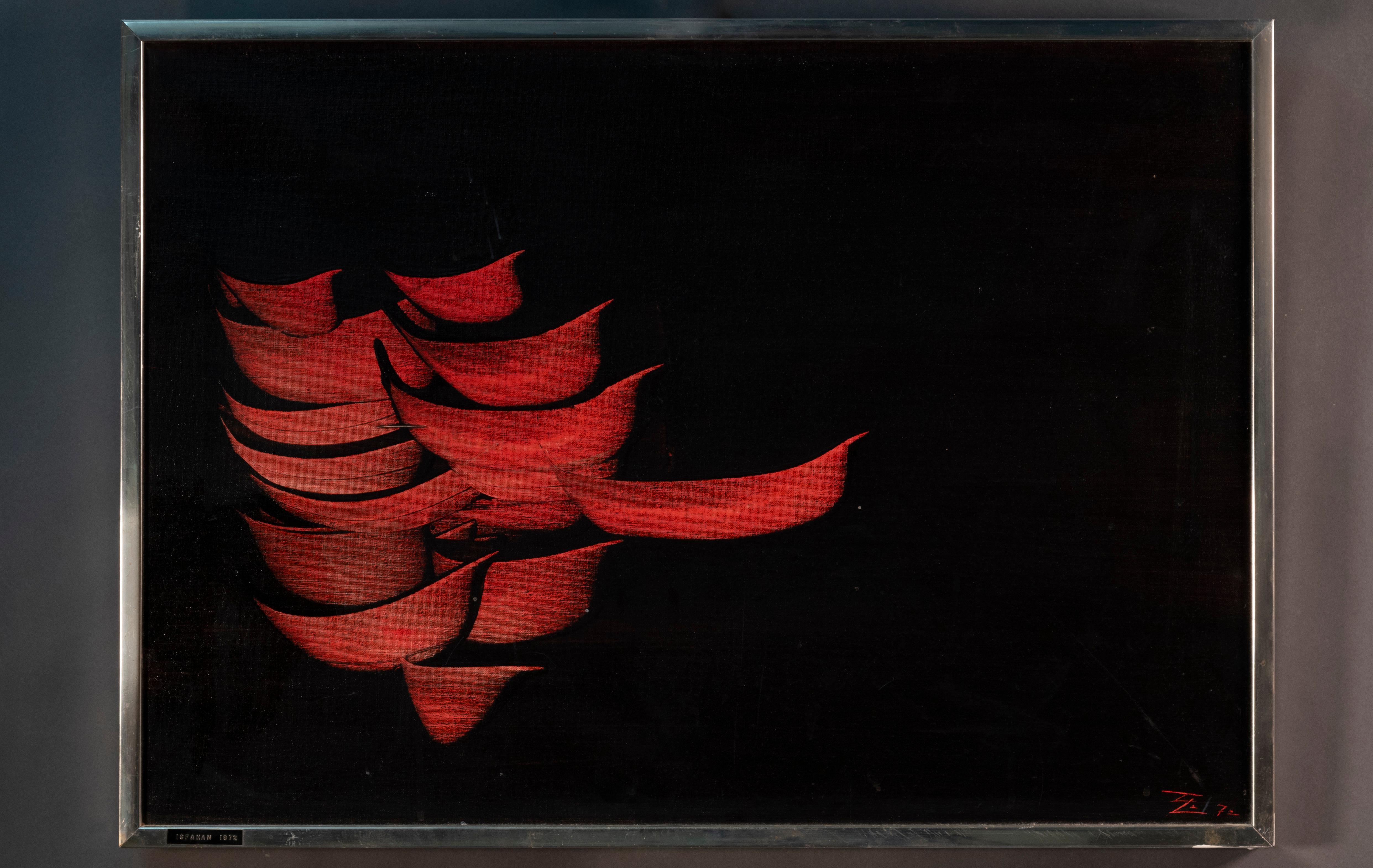 1970s Modern Abstract Italian Painting by Claudio Cazzola For Sale 1