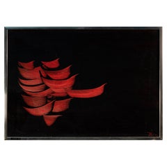 1970s Modern Abstract Italian Painting by Claudio Cazzola